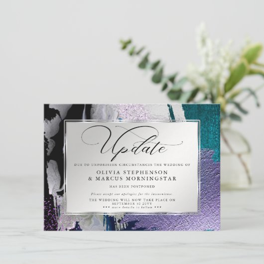 Modernes Abstraktes Orchideen Einladung (Stehend Vorderseite)