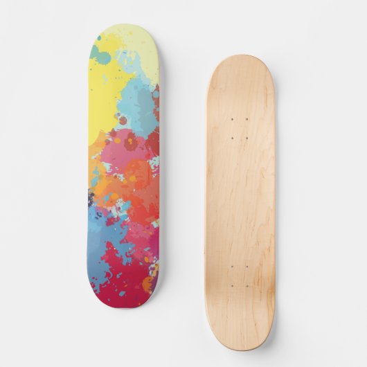 Modernes Abstraktes Paint Splash Muster Skateboard (Vorderseite)