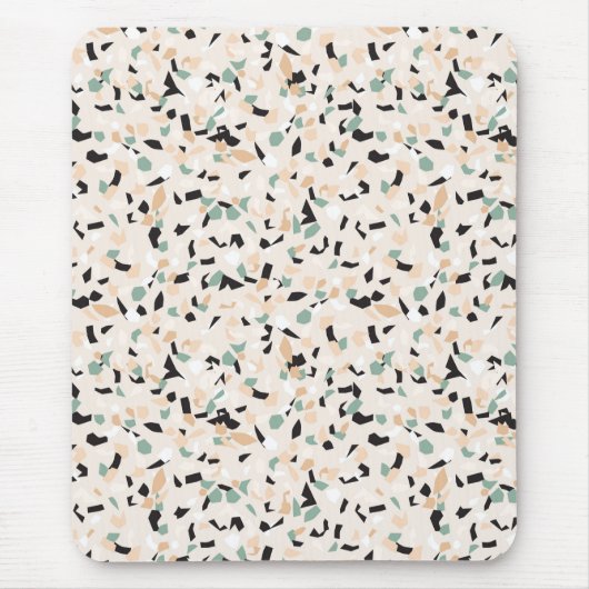 Modernes Abstraktes Pastel Terrazzo Muster Mousepad (Vorne)