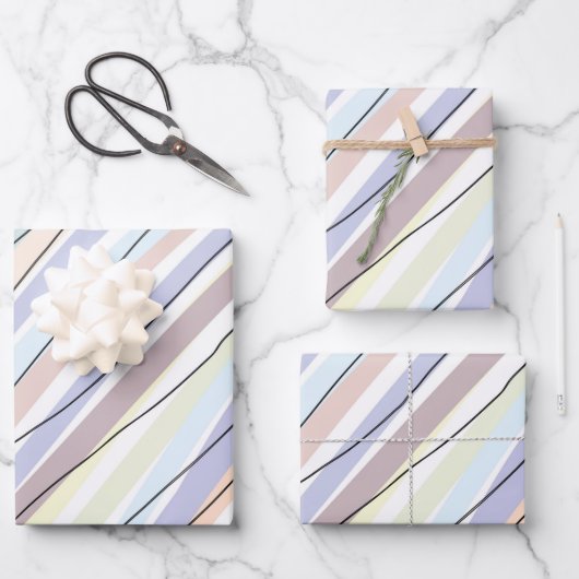 Modernes Abstraktes Pasteldesign Geschenkpapier Set (Vorderseite)