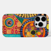 Modernes Abstraktes Patchwork-Muster Monogramm Case-Mate iPhone Hülle (Rückseite (Horizontal))