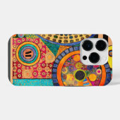 Modernes Abstraktes Patchwork-Muster Monogramm iPhone Hülle (Rückseite (Horizontal))