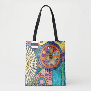 Modernes Abstraktes Patchwork-Muster Monogramm Tasche