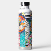 Modernes Abstraktes Patchwork-Muster Monogramm Trinkflasche (Rechts)