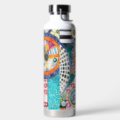 Modernes Abstraktes Patchwork-Muster Monogramm Trinkflasche (links)