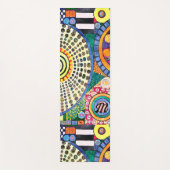 Modernes Abstraktes Patchwork-Muster Monogramm Yogamatte (Vorderseite)