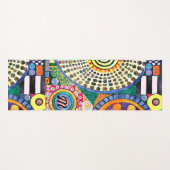 Modernes Abstraktes Patchwork-Muster Monogramm Yogamatte (Vorderseite (Horizontal))