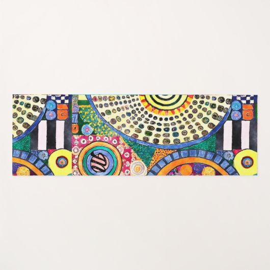 Modernes Abstraktes Patchwork-Muster Monogramm Yogamatte (Vorderseite (Horizontal))