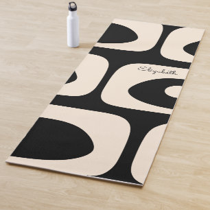 Modernes Abstraktes Personalisiertes Schwarzes Mit Yogamatte