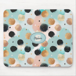 Modernes Abstraktes Pinselstrich- und Polka-Dot-Mu Mousepad