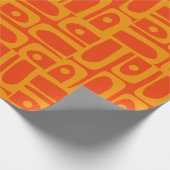 Modernes Abstraktes Piquet Muster Orange Mitte des Geschenkpapier (Ecke)