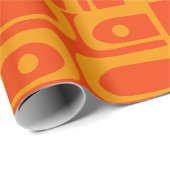 Modernes Abstraktes Piquet Muster Orange Mitte des Geschenkpapier (Rolleneckpunkt)