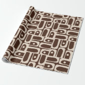 Modernes Abstraktes Piquet, Retro Brown Geschenkpapier (Ungerollt)