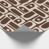 Modernes Abstraktes Piquet, Retro Brown Geschenkpapier (Ecke)