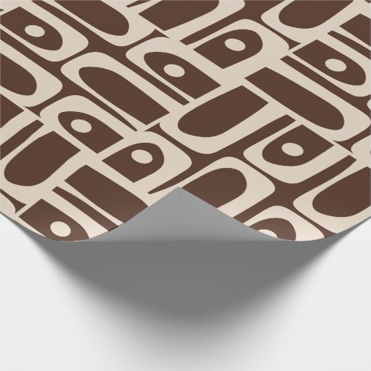 Modernes Abstraktes Piquet, Retro Brown Geschenkpapier (Ecke)