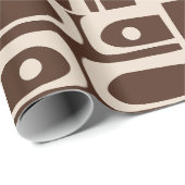 Modernes Abstraktes Piquet, Retro Brown Geschenkpapier (Rolleneckpunkt)