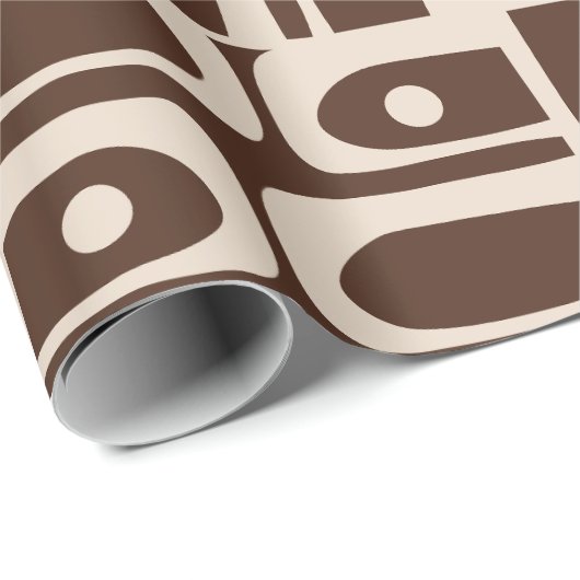 Modernes Abstraktes Piquet, Retro Brown Geschenkpapier (Rolleneckpunkt)