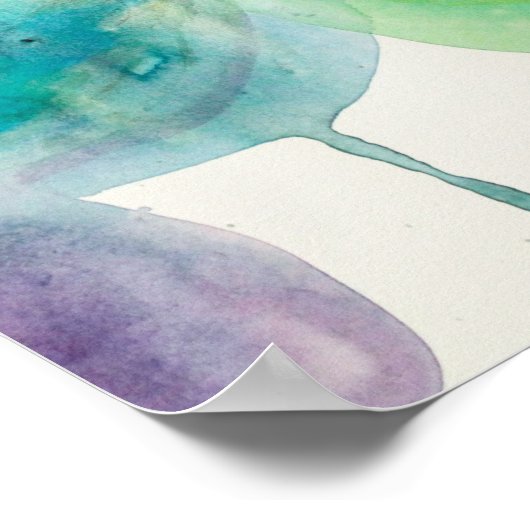 Modernes abstraktes Poster in Aquarellfarbe (Ecke)