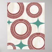 Modernes Abstraktes Poster - Rot Türkis (Vorne)