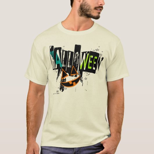 Modernes Abstraktes Pumpkin Lächeln Graphic Tee Sh (Vorderseite)