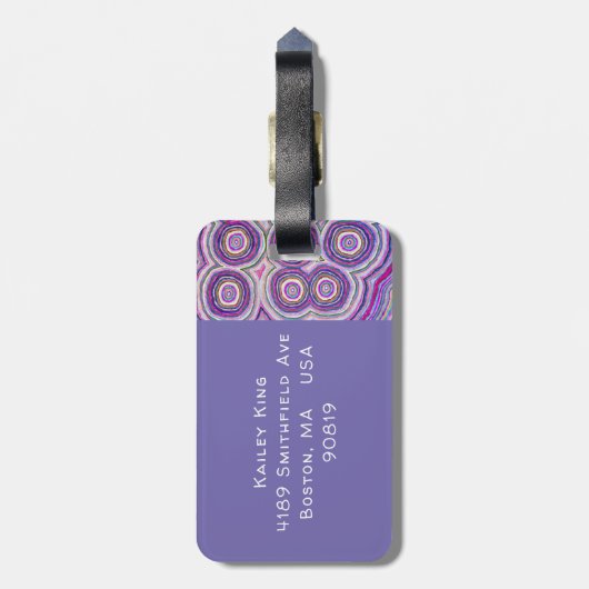 Modernes Abstraktes Rainbow-Custom-Gepäckstück Gepäckanhänger (Rückseite vertikal)