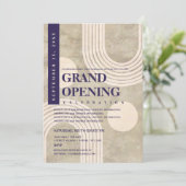 Modernes Abstraktes Rainbow Navy Blue Grand Openin Einladung (Stehend Vorderseite)