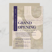 Modernes Abstraktes Rainbow Navy Blue Grand Openin Einladung (Vorne/Hinten)