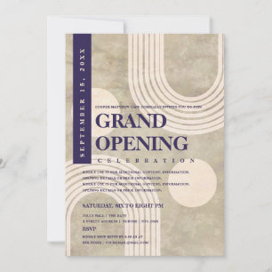Modernes Abstraktes Rainbow Navy Blue Grand Openin Einladung