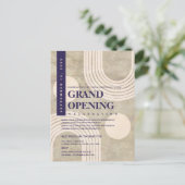 Modernes Abstraktes Rainbow Navy Blue Grand Openin Einladungspostkarte (Stehend Vorderseite)