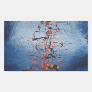 Modernes abstraktes rechteckiger aufkleber