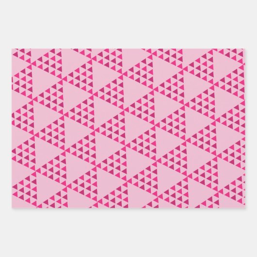 modernes abstraktes Retro-geometrisches Rosa Geschenkpapier Set (Vorderseite 3)