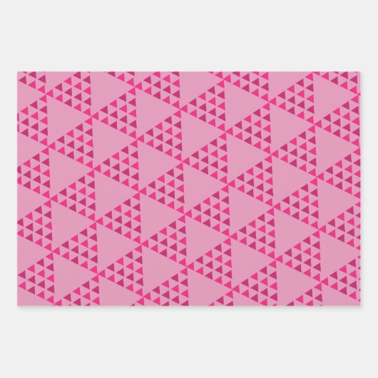 modernes abstraktes Retro-geometrisches Rosa Geschenkpapier Set (Vorderseite 2)