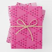 modernes abstraktes Retro-geometrisches Rosa Geschenkpapier Set (Beispiel)