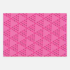 modernes abstraktes Retro-geometrisches Rosa Geschenkpapier Set