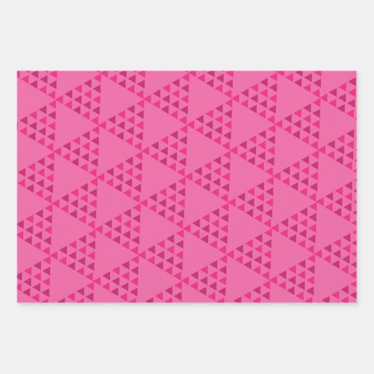 modernes abstraktes Retro-geometrisches Rosa Geschenkpapier Set (Vorderseite)
