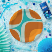 Modernes, Abstraktes Retro-Groove-Muster im Mittel Pappteller (Party)