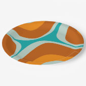 Modernes, Abstraktes Retro-Groove-Muster im Mittel Pappteller (Schrägansicht)