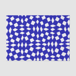 Modernes Abstraktes Retro Royal Blue Schachbrett M Seidenpapier