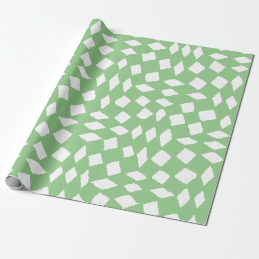 Modernes Abstraktes Retro Sage Green Schachbrett M Geschenkpapier (Ungerollt)