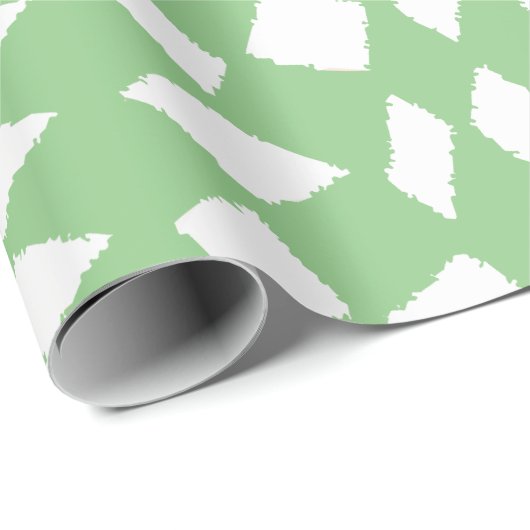 Modernes Abstraktes Retro Sage Green Schachbrett M Geschenkpapier (Rolleneckpunkt)