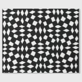 Modernes Abstraktes Retro-Schwarz-weißes Schachbre Geschenkpapier (Flach)