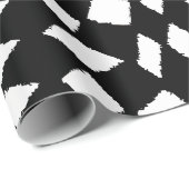 Modernes Abstraktes Retro-Schwarz-weißes Schachbre Geschenkpapier (Rolleneckpunkt)