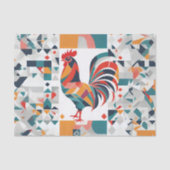 Modernes Abstraktes Rooster-Dekouting Seidenpapier (Vorderseite)