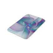 Modernes Abstraktes Rosa Blau Türkisches Fraktal K Badematte (Schrägansicht)