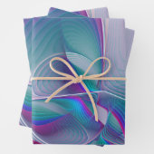 Modernes Abstraktes Rosa Blau Türkisches Fraktal K Geschenkpapier Set (Beispiel)