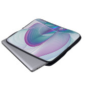 Modernes Abstraktes Rosa Blau Türkisches Fraktal K Laptopschutzhülle (Vorne Knopf)