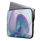 Modernes Abstraktes Rosa Blau Türkisches Fraktal K Laptopschutzhülle (Vorderseite Links)