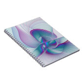 Modernes Abstraktes Rosa Blau Türkisches Fraktal K Notizblock (Rechte Seite)