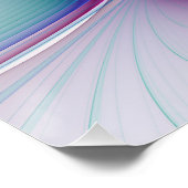 Modernes Abstraktes Rosa Blau Türkisches Fraktal K Poster (Ecke)