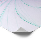 Modernes Abstraktes Rosa Blau Türkisches Fraktal K Poster (Ecke)